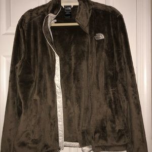 Brown fuzzy North Face